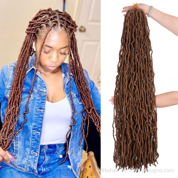 36inch Brown Pink Purple Long Goddess Dreadlocks Hair Black Women Nu Locs Crochet Braiding Hair Synthetic Faux Locs Extensions